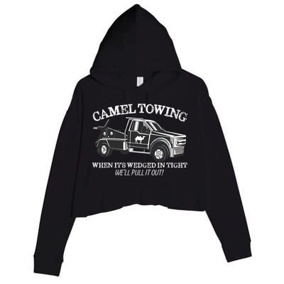Camel Towing Inappropriate Humor Adult Humor Camel Towing Crop Fleece Hoodie