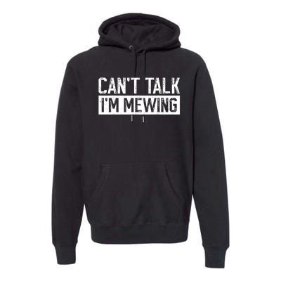 CanT Talk IM Mewing Funny Saying Premium Hoodie