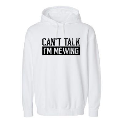 CanT Talk IM Mewing Funny Saying Garment-Dyed Fleece Hoodie