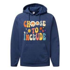 Choose To Include Special Education Teacher Autism Awareness Performance Fleece Hoodie