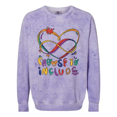 Choose To Include Autism Awareness Teacher Special Colorblast Crewneck Sweatshirt