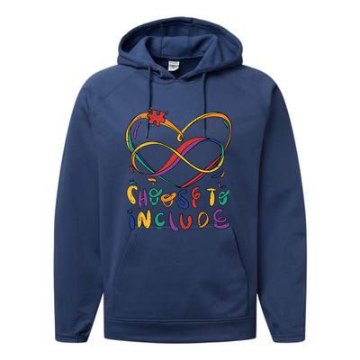 Choose To Include Autism Awareness Teacher Special Performance Fleece Hoodie