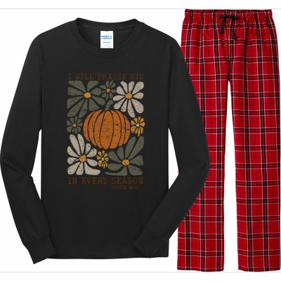 Christian Thanksgiving I Will Praise Him In Every Season Long Sleeve Pajama Set