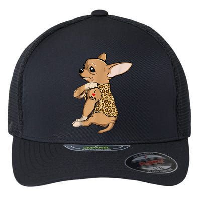 Chihuahua Tattoo I Love Mom Flexfit Unipanel Trucker Cap