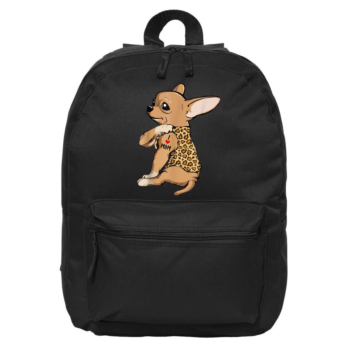 Chihuahua Tattoo I Love Mom 16 in Basic Backpack
