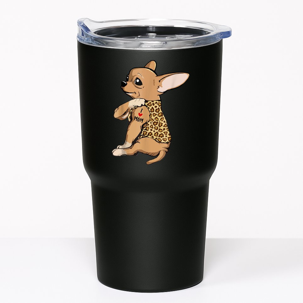 Chihuahua Tattoo I Love Mom Tumbler