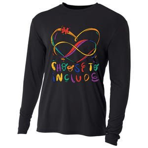 Choose To Include Autism Awareness Teacher Special Education Cooling Performance Long Sleeve Crew