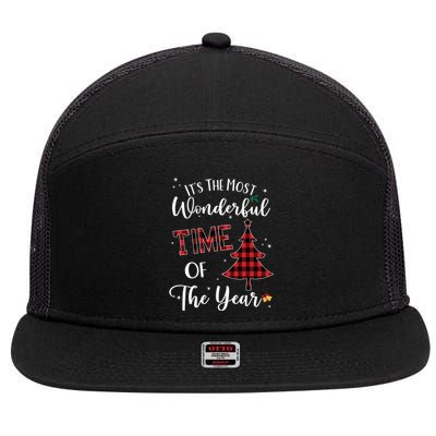 Christmas Trees ItS The Most Wonderful Time Of The Year Meaningful Gift 7 Panel Mesh Trucker Snapback Hat