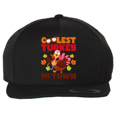 Coolest Turkey In Town Design Thanksgiving Nurse Meaningful Gift Wool Snapback Cap