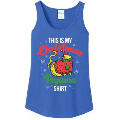 Cat This Is My Christmas Pajama Cool Gift Ladies Essential Tank