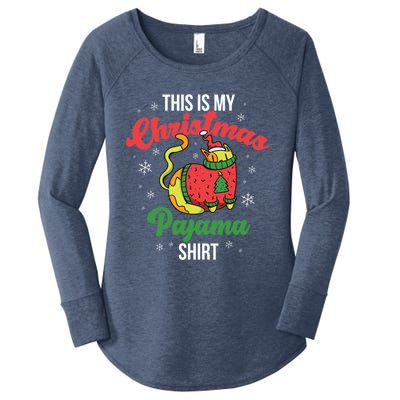 Cat This Is My Christmas Pajama Cool Gift Women's Perfect Tri Tunic Long Sleeve Shirt