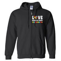 Choose To Include For Autism Teacher Special Education SPED Full Zip Hoodie