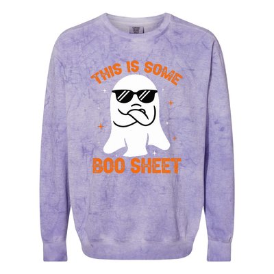 Cue This Is Some Boo Sheet Ghost Retro Halloween Costume Gift Colorblast Crewneck Sweatshirt