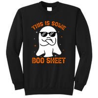 Cue This Is Some Boo Sheet Ghost Retro Halloween Costume Gift Sweatshirt