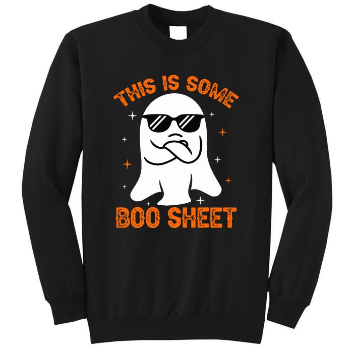 Cue This Is Some Boo Sheet Ghost Retro Halloween Costume Gift Sweatshirt