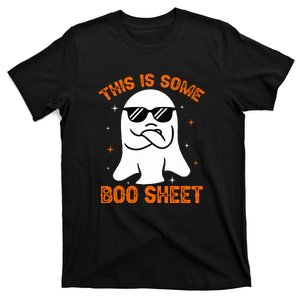 Cue This Is Some Boo Sheet Ghost Retro Halloween Costume Gift T-Shirt