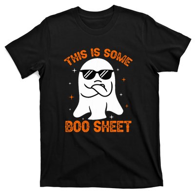 Cue This Is Some Boo Sheet Ghost Retro Halloween Costume Gift T-Shirt