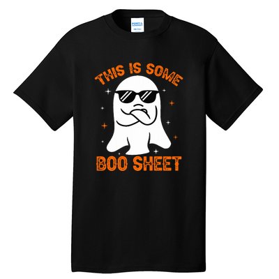 Cue This Is Some Boo Sheet Ghost Retro Halloween Costume Gift Tall T-Shirt