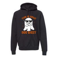 Cue This Is Some Boo Sheet Ghost Retro Halloween Costume Gift Premium Hoodie