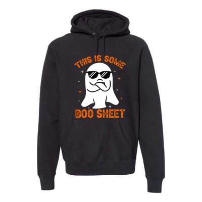 Cue This Is Some Boo Sheet Ghost Retro Halloween Costume Gift Premium Hoodie