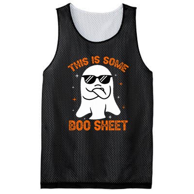 Cue This Is Some Boo Sheet Ghost Retro Halloween Costume Gift Mesh Reversible Basketball Jersey Tank