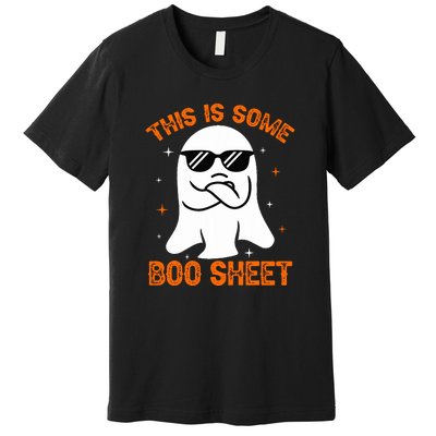 Cue This Is Some Boo Sheet Ghost Retro Halloween Costume Gift Premium T-Shirt