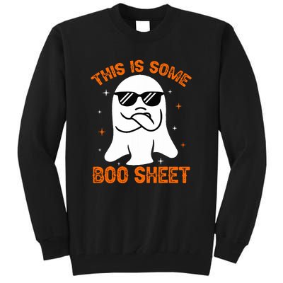 Cue This Is Some Boo Sheet Ghost Retro Halloween Costume Gift Tall Sweatshirt