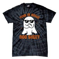 Cue This Is Some Boo Sheet Ghost Retro Halloween Costume Gift Tie-Dye T-Shirt