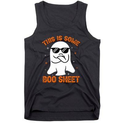 Cue This Is Some Boo Sheet Ghost Retro Halloween Costume Gift Tank Top