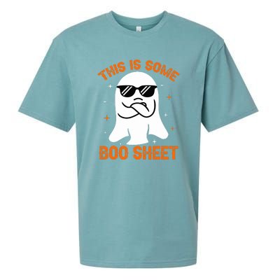 Cue This Is Some Boo Sheet Ghost Retro Halloween Costume Gift Sueded Cloud Jersey T-Shirt