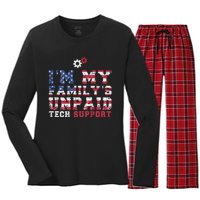 Computer Tech IM My FamilyS Unpaid Tech Support Women's Long Sleeve Flannel Pajama Set 