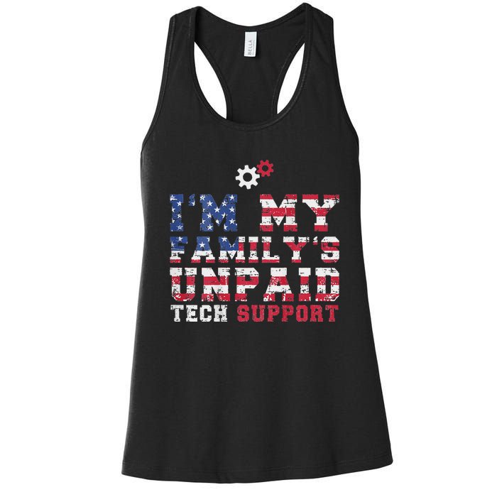 Computer Tech IM My FamilyS Unpaid Tech Support Women's Racerback Tank