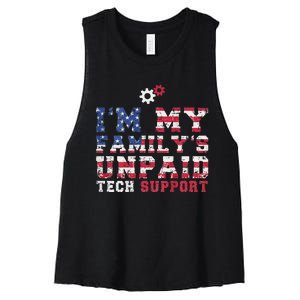 Computer Tech IM My FamilyS Unpaid Tech Support Women's Racerback Cropped Tank