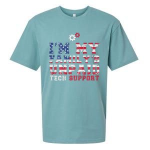 Computer Tech IM My FamilyS Unpaid Tech Support Sueded Cloud Jersey T-Shirt