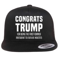 Congrats Trump Indicted Flat Bill Trucker Hat