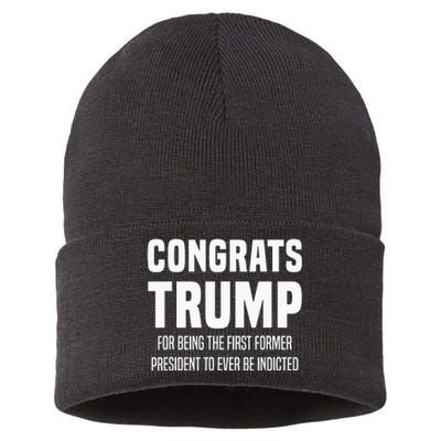 Congrats Trump Indicted Sustainable Knit Beanie