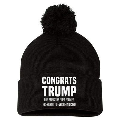 Congrats Trump Indicted Pom Pom 12in Knit Beanie