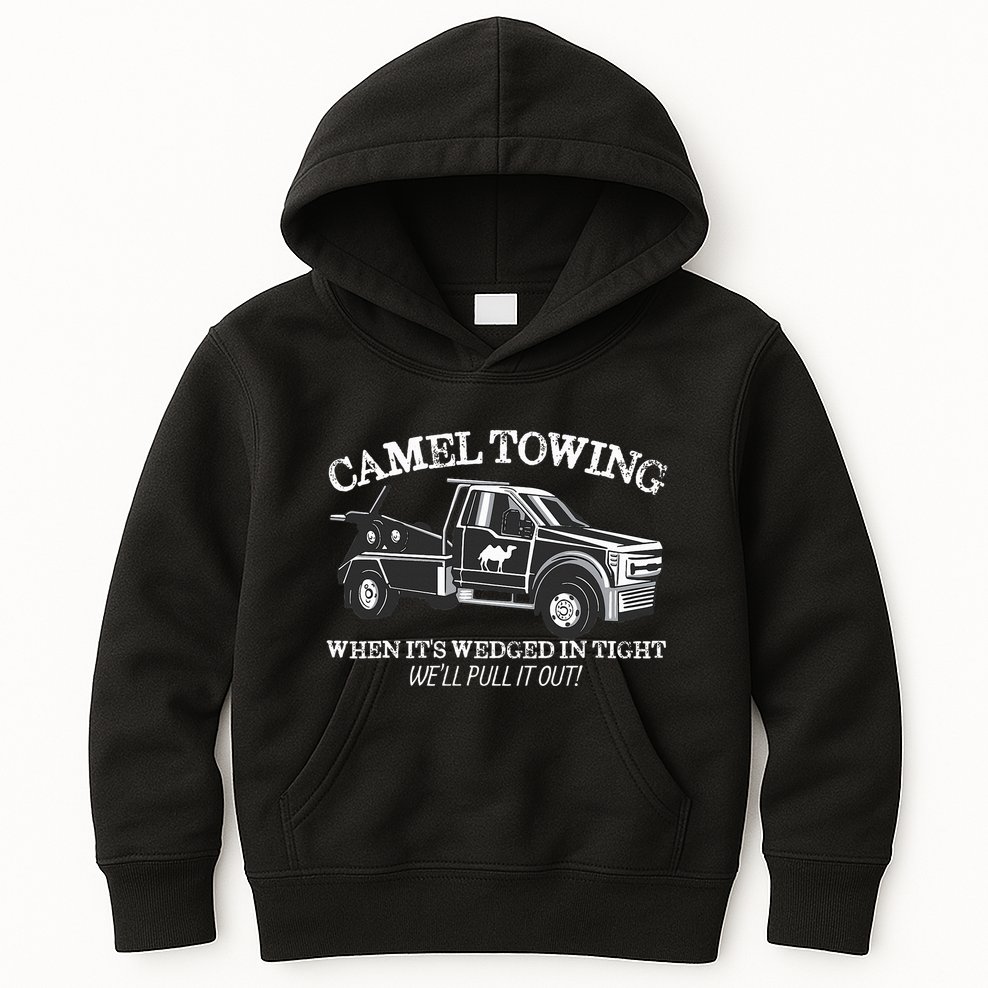 Camel Towing Inappropriate Humor Adult Humor Camel Towing Kids Hoodie