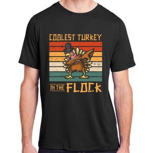 Coolest Turkey In The Flock Funny Thanksgiving Turkey Trot Adult ChromaSoft Performance T-Shirt