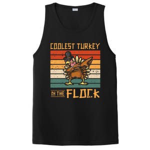 Coolest Turkey In The Flock Funny Thanksgiving Turkey Trot PosiCharge Competitor Tank