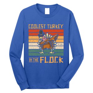 Coolest Turkey In The Flock Funny Thanksgiving Turkey Trot Long Sleeve Shirt