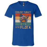 Coolest Turkey In The Flock Funny Thanksgiving Turkey Trot V-Neck T-Shirt