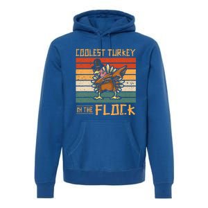 Coolest Turkey In The Flock Funny Thanksgiving Turkey Trot Premium Hoodie