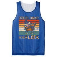 Coolest Turkey In The Flock Funny Thanksgiving Turkey Trot Mesh Reversible Basketball Jersey Tank