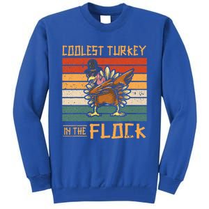 Coolest Turkey In The Flock Funny Thanksgiving Turkey Trot Tall Sweatshirt