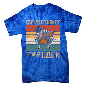 Coolest Turkey In The Flock Funny Thanksgiving Turkey Trot Tie-Dye T-Shirt