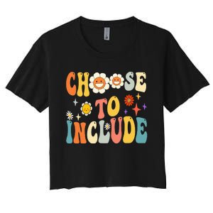 Choose To Include Special Education Teacher Autism Awareness Women's Crop Top Tee