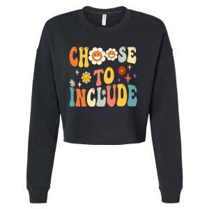 Choose To Include Special Education Teacher Autism Awareness Cropped Pullover Crew