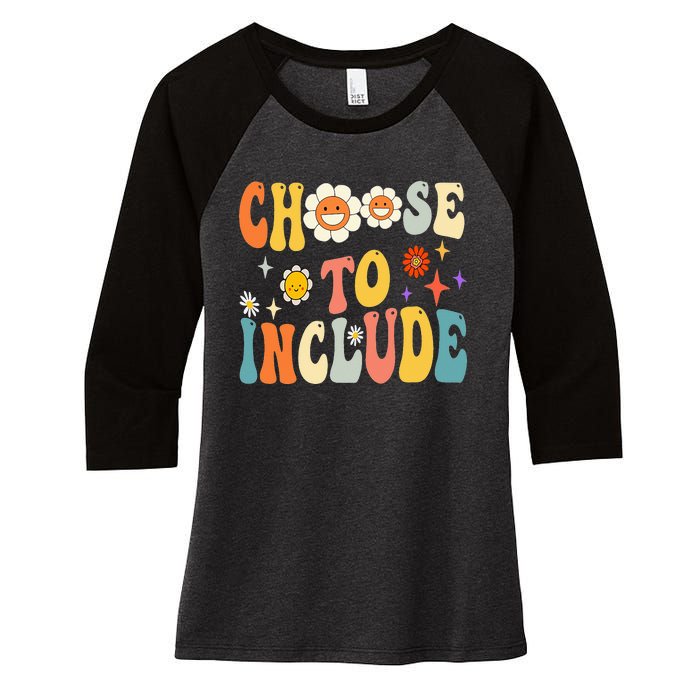 Choose To Include Special Education Teacher Autism Awareness Women's Tri-Blend 3/4-Sleeve Raglan Shirt