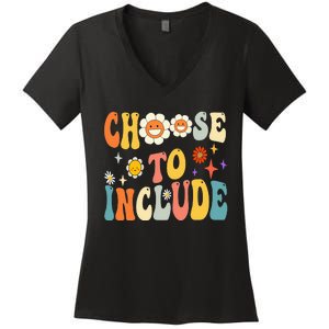 Choose To Include Special Education Teacher Autism Awareness Women's V-Neck T-Shirt